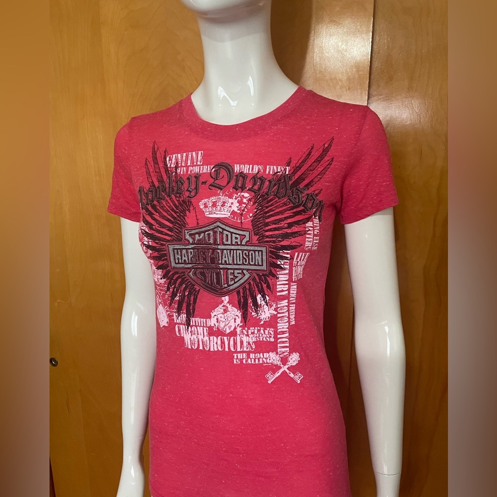 Rare Harley Davidson Mancuso Houston Texas Shirt Size Medium Red - Picture 2 of 13